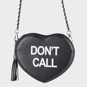 *~* NEW SEALED Sugar Thrillz DON’T CALL CROSSBODY HEART BAG Purse *~* Dolls Kill